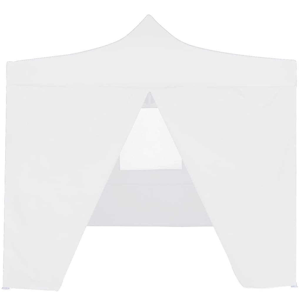 Gazebo Professionale Pieghevole 4 Pareti 3x3 m Acciaio Bianco