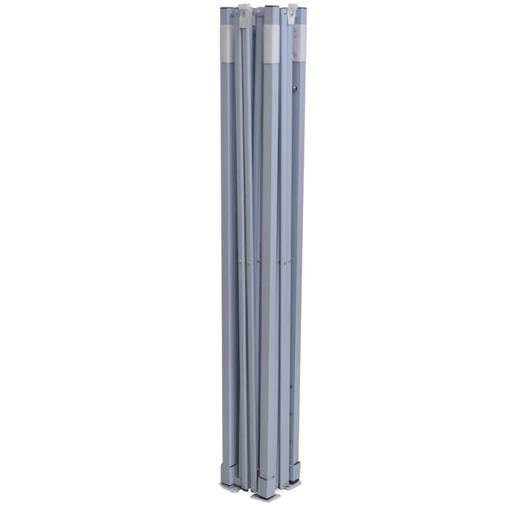 Gazebo Professionale Pieghevole 2 Pareti 3x3 m Acciaio Bianco