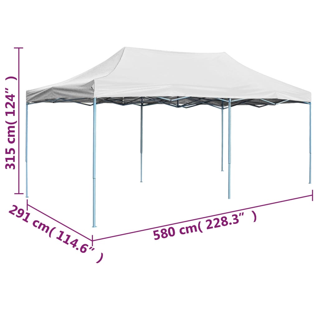Gazebo Professionale Pieghevole 3x6 m Acciaio Bianco