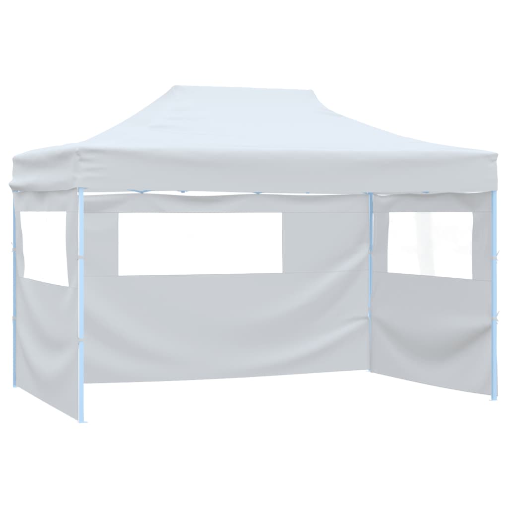 Tendone per Feste Pieghevole con 4 Pareti 3x4,5 m Bianco