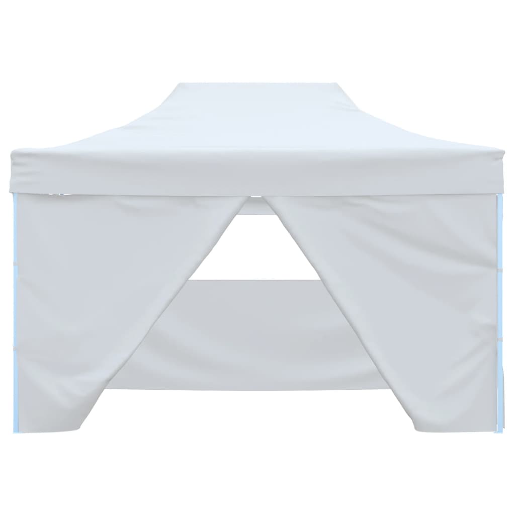 Tendone per Feste Pieghevole con 4 Pareti 3x4,5 m Bianco