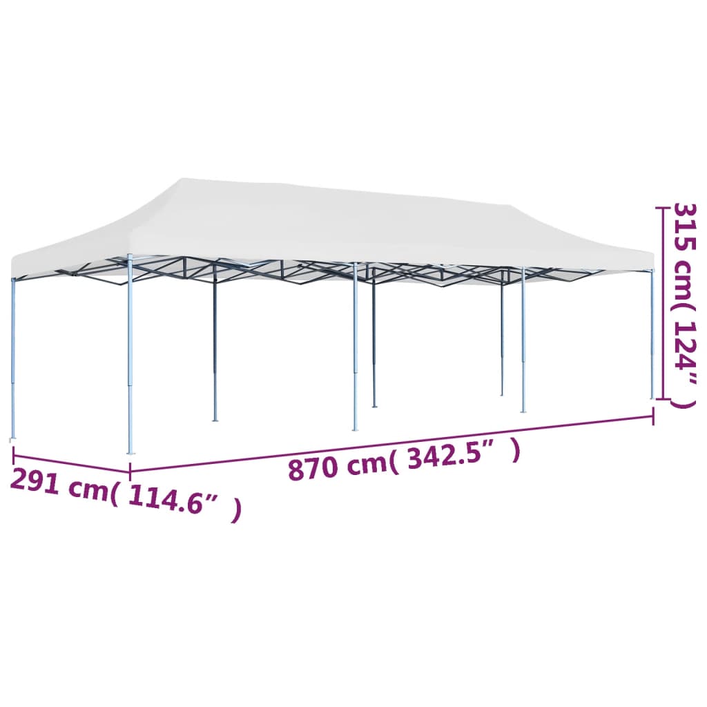 Tenda Pieghevole Pop-Up 3x9 m Bianca