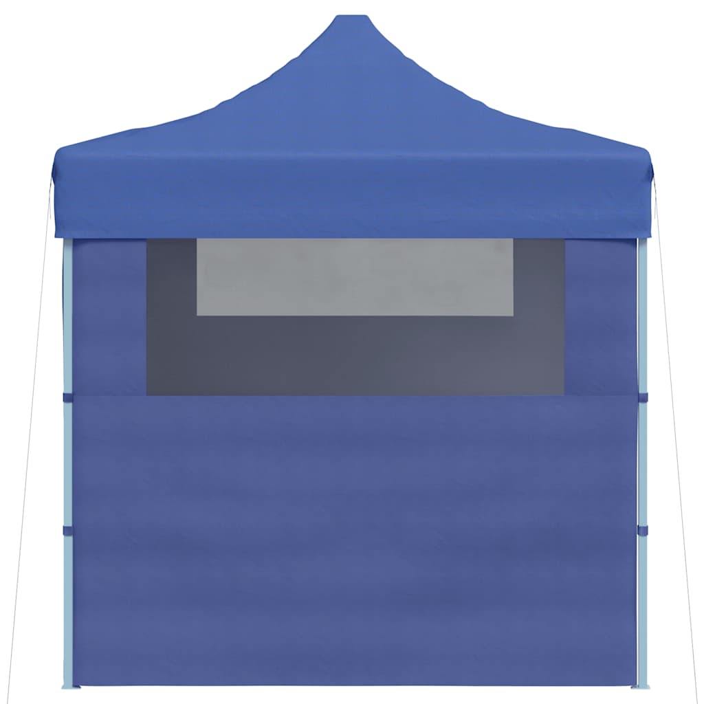 Gazebo Professionale Pieghevole con 3 Pareti 3x4m Acciaio Blu