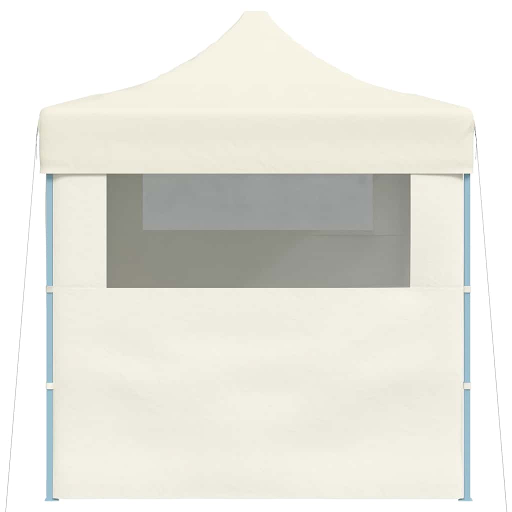 Gazebo Professionale Pieghevole con 3 Pareti 3x4m Acciaio Crema