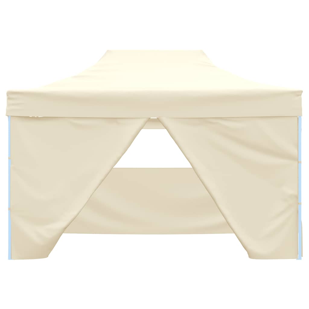 Gazebo Professionale Pieghevole con 4 Pareti 3x4m Acciaio Crema
