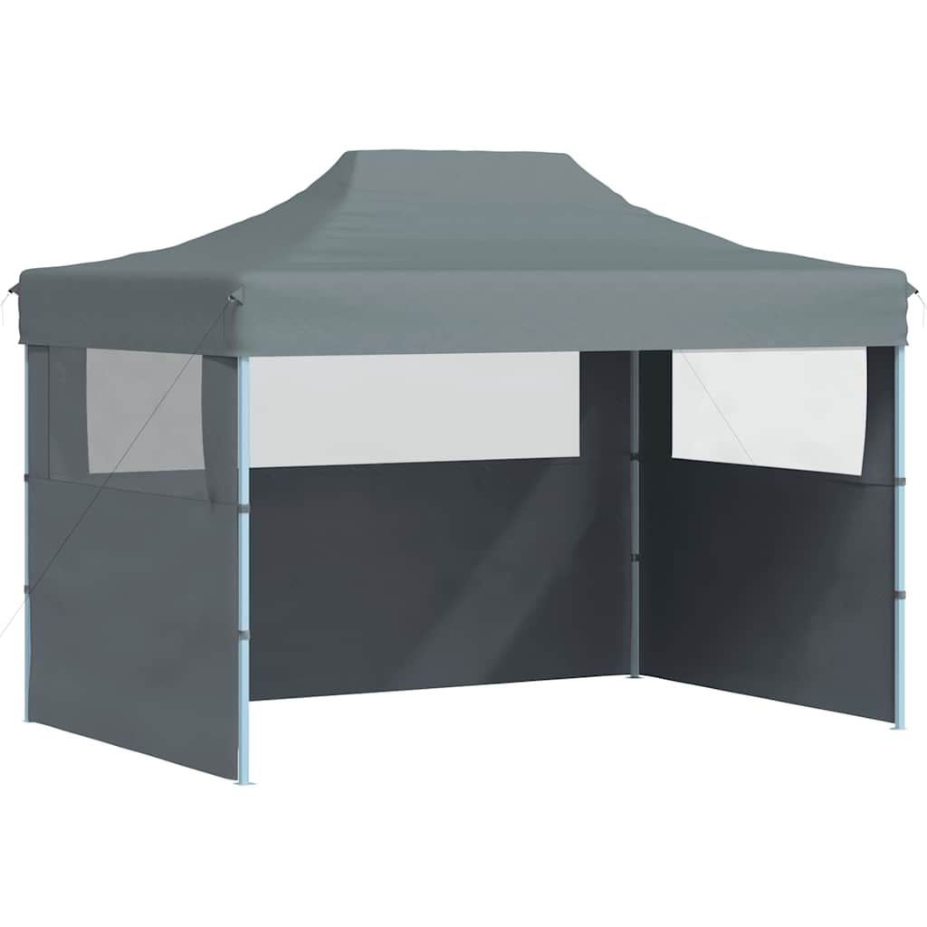 Gazebo Professionale Pieghevole 3 Pareti 3x4m Acciaio Antracite