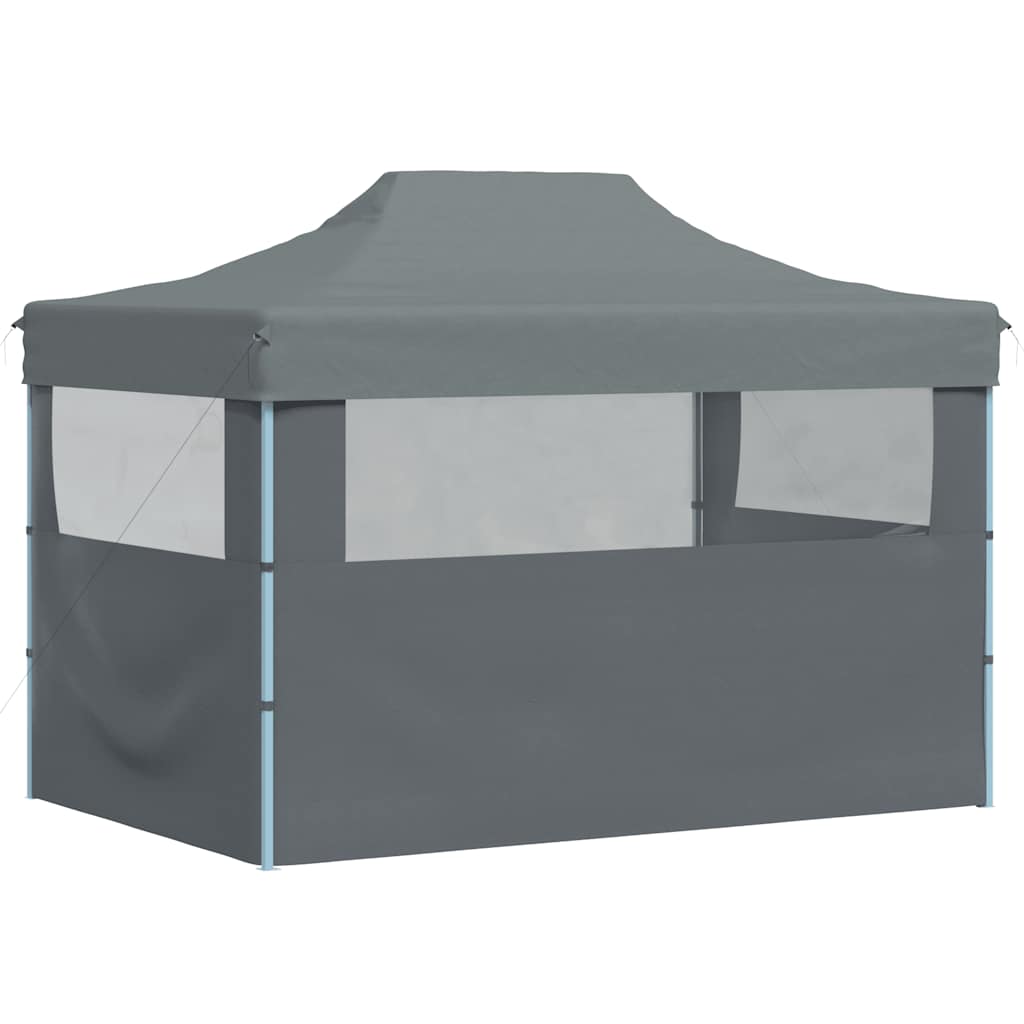 Gazebo Professionale Pieghevole 3 Pareti 3x4m Acciaio Antracite
