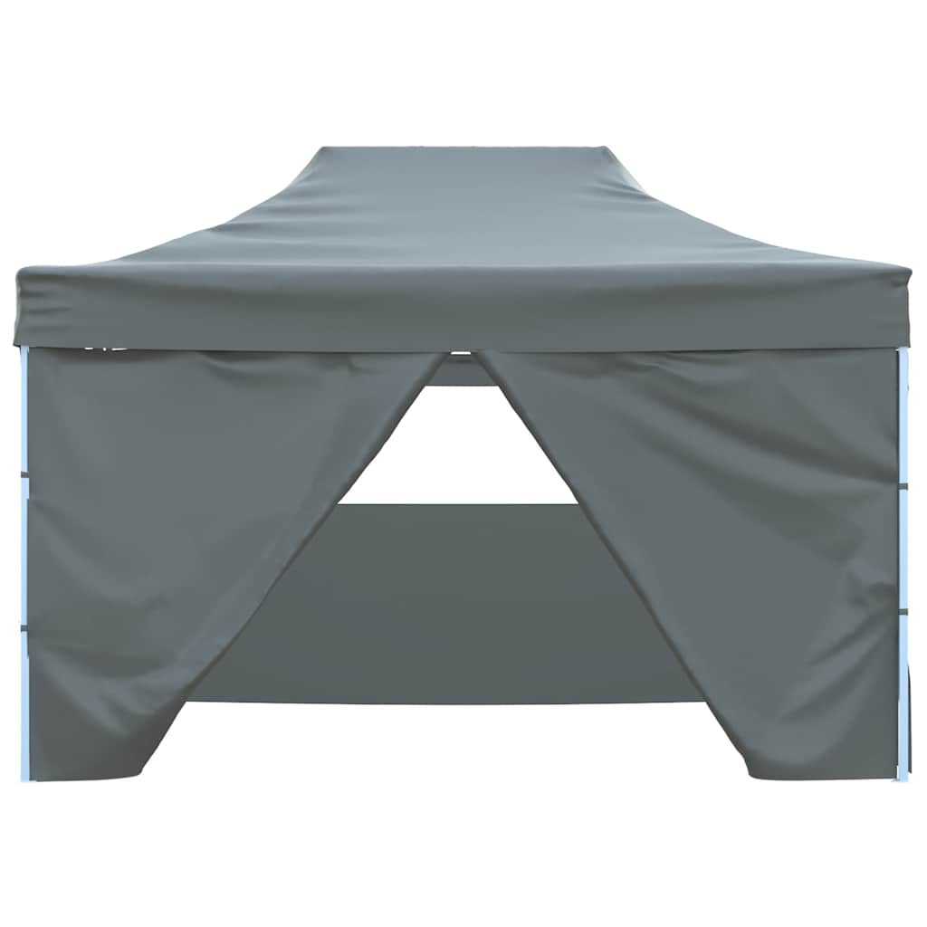 Gazebo Professionale Pieghevole 4 Pareti 3x4m Acciaio Antracite
