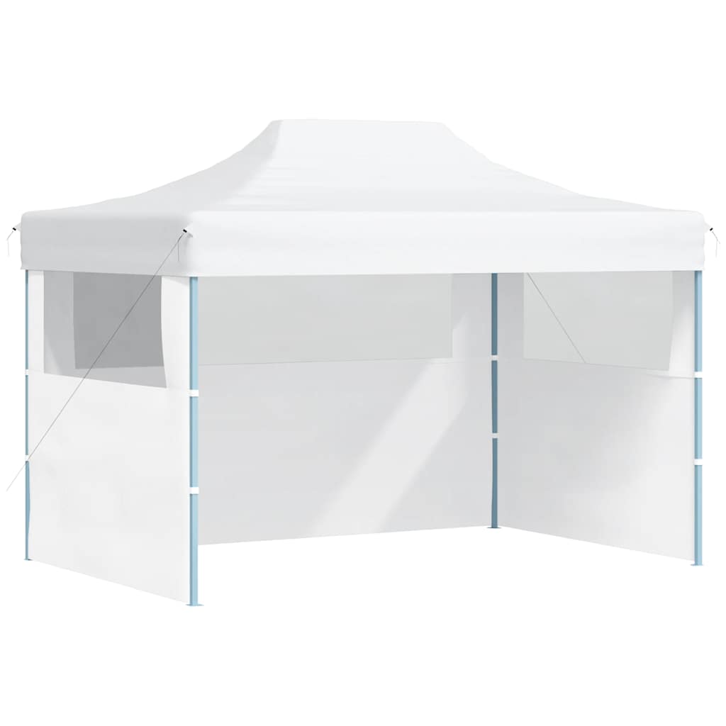 Gazebo Professionale Pieghevole 3 Pareti 280x410x315 cm Acciaio Bianco