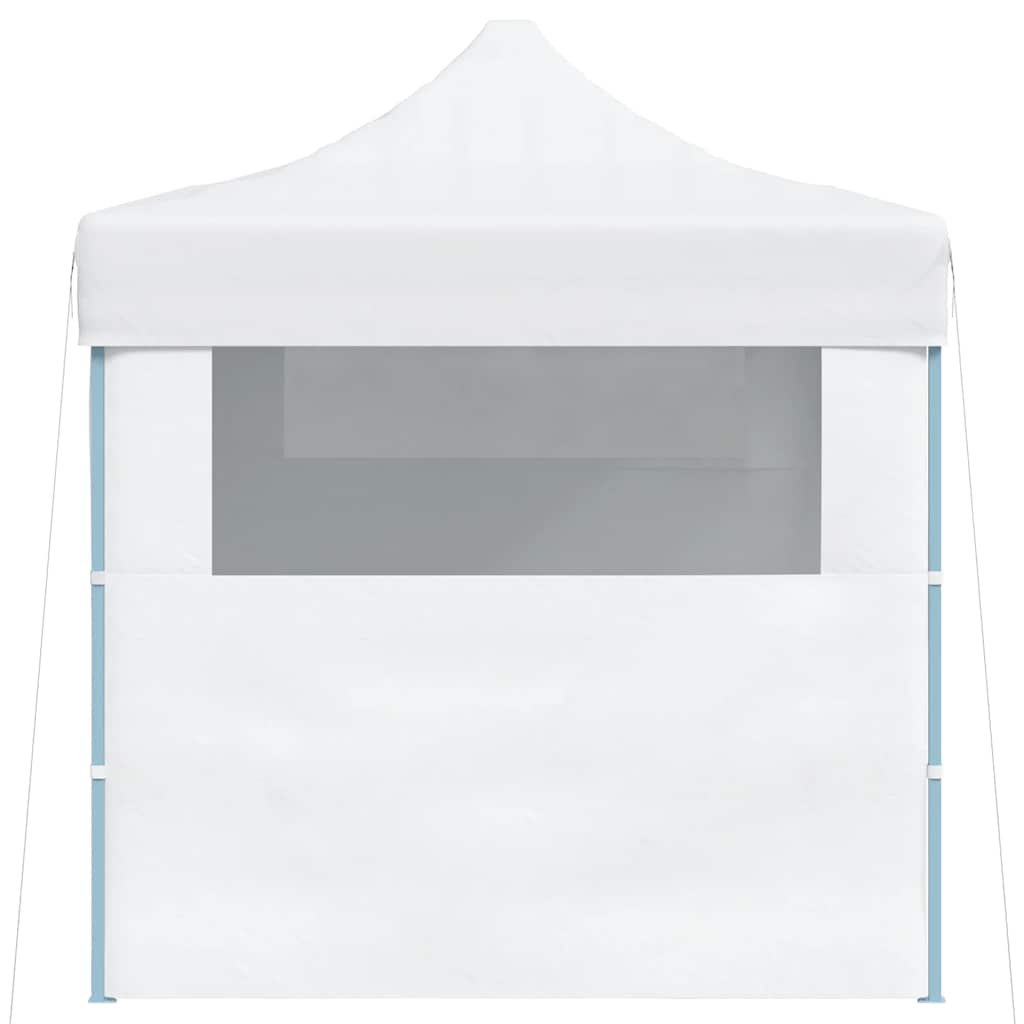Gazebo Professionale Pieghevole 3 Pareti 280x410x315 cm Acciaio Bianco