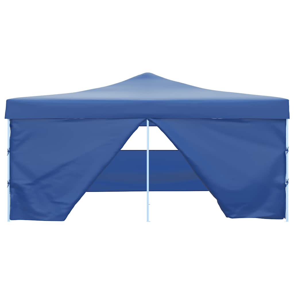 Gazebo Pieghevole con 4 Pareti 5x5 m Blu