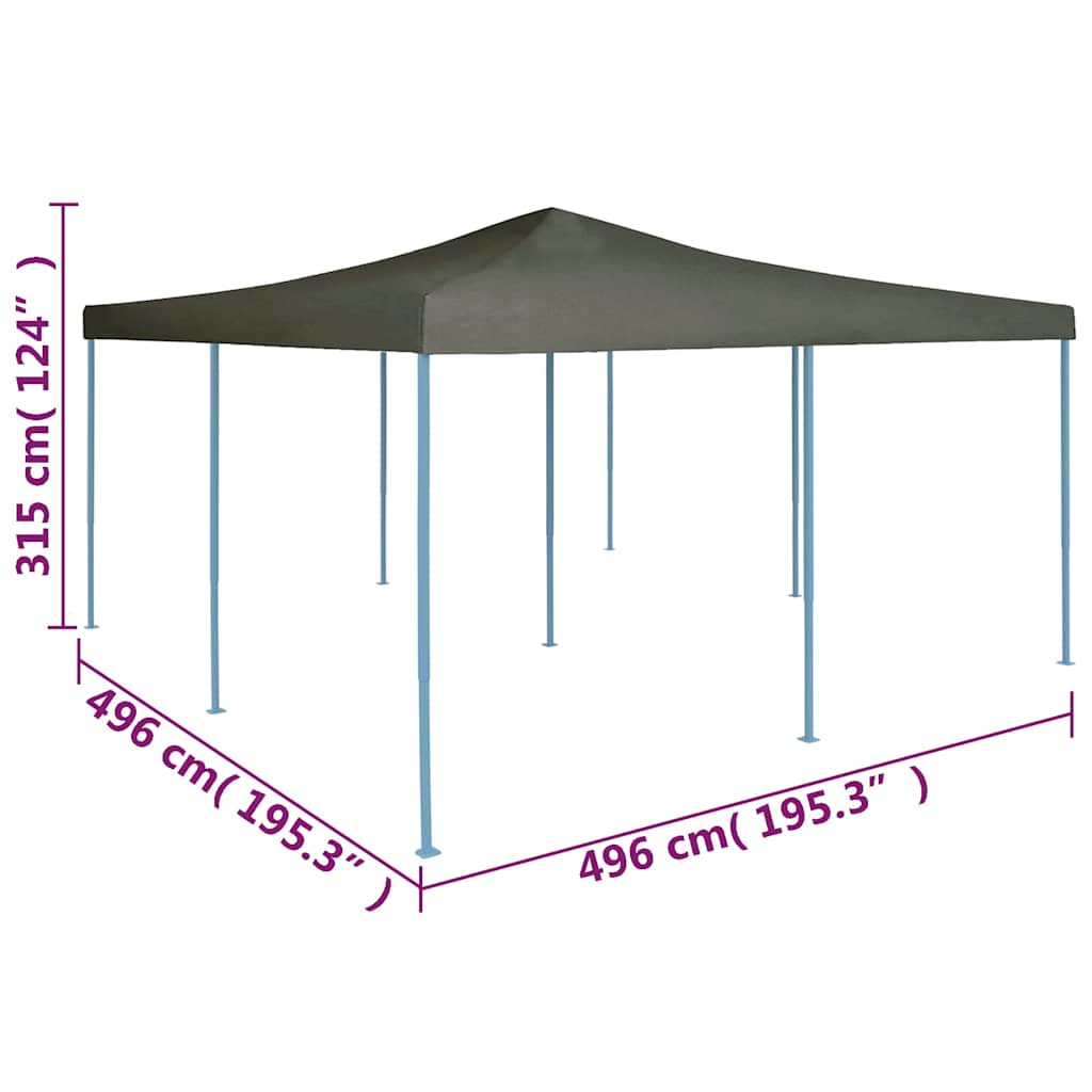 Gazebo Pieghevole 5x5 m Antracite