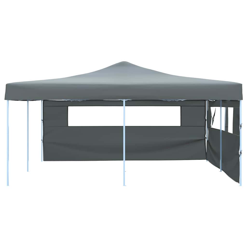 Gazebo Pieghevole con 2 Pareti 5x5 m Antracite