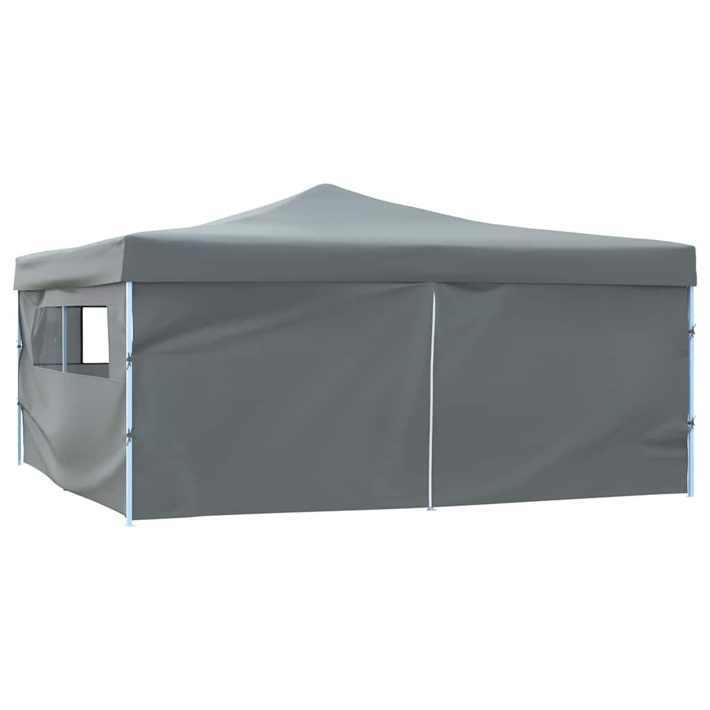 Gazebo Pieghevole con 4 Pareti 5x5 m Antracite