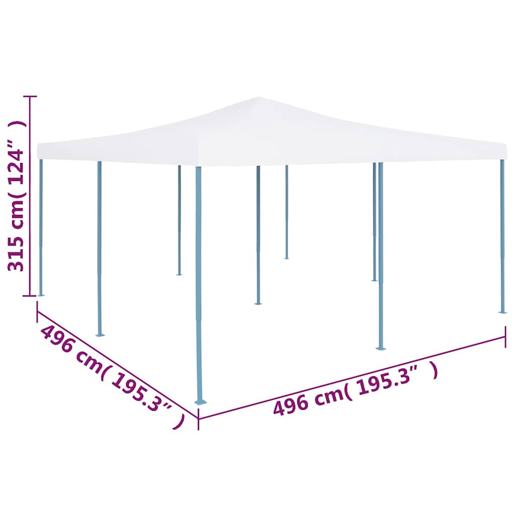 Gazebo Pieghevole 5x5 m Bianco