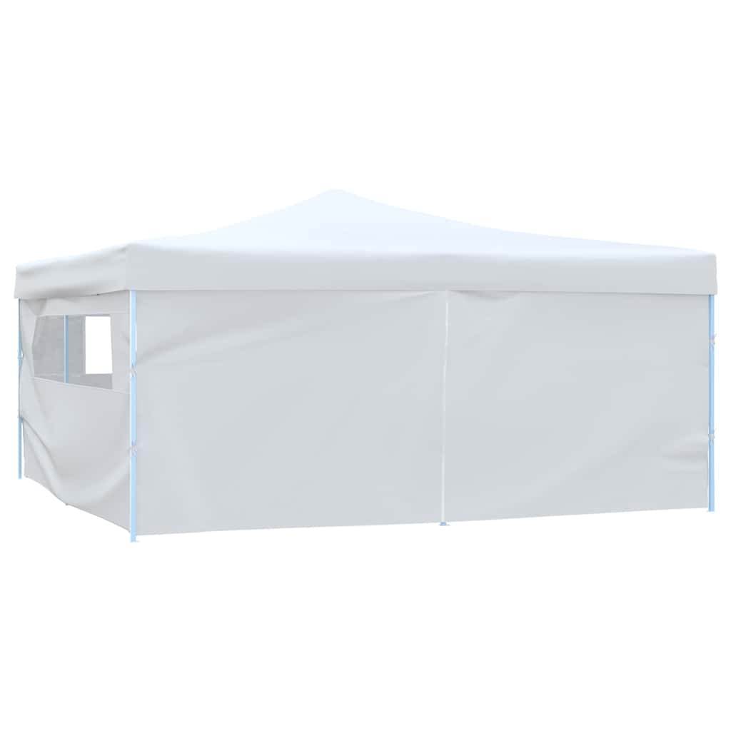 Gazebo pieghevole bianco 496 x 496 cm con pareti