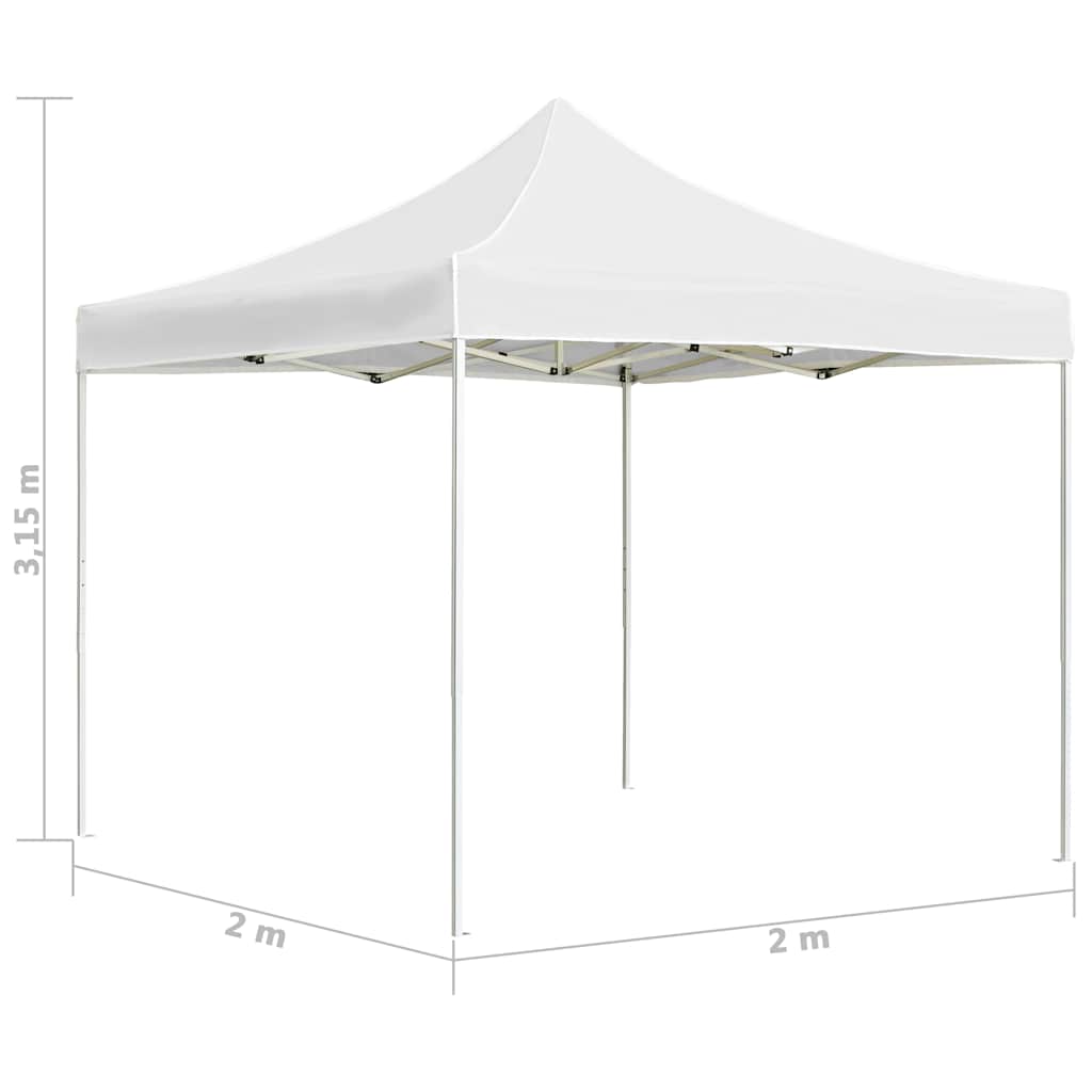 Gazebo Professionale Pieghevole Alluminio 2x2 m Bianco