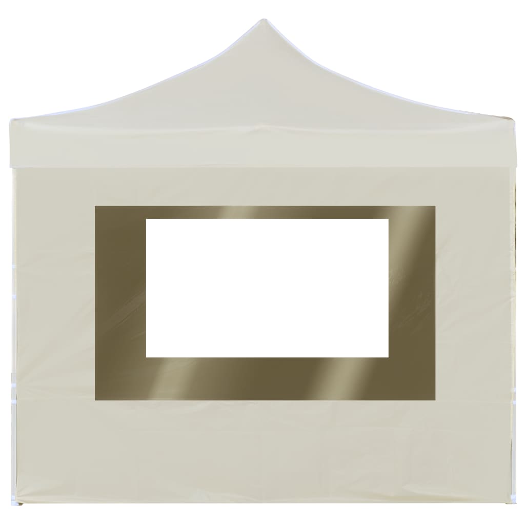 Gazebo Professionale Pieghevole Alluminio con Pareti 2x2m Crema
