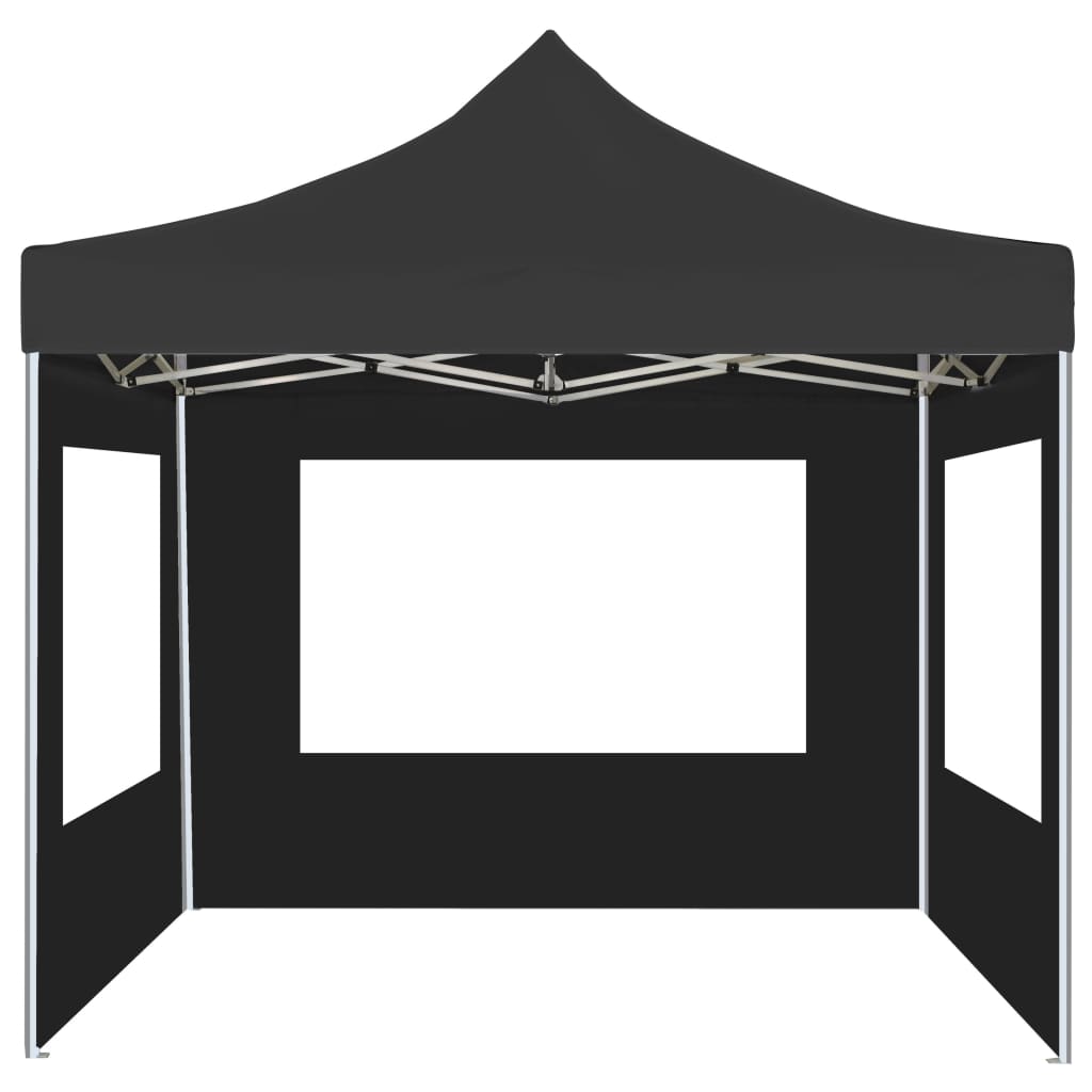 Gazebo Pieghevole con Pareti Alluminio 2x2 m Antracite