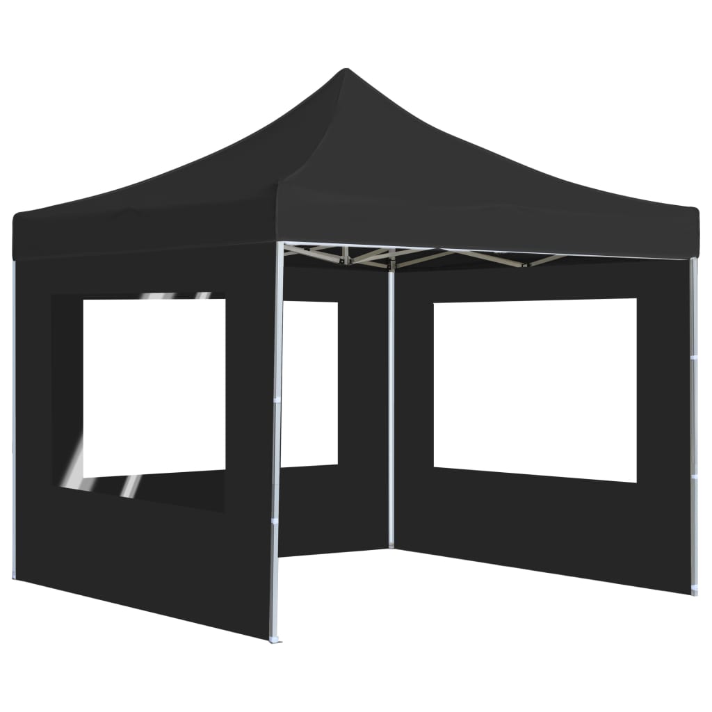 Gazebo Pieghevole con Pareti Alluminio 2x2 m Antracite