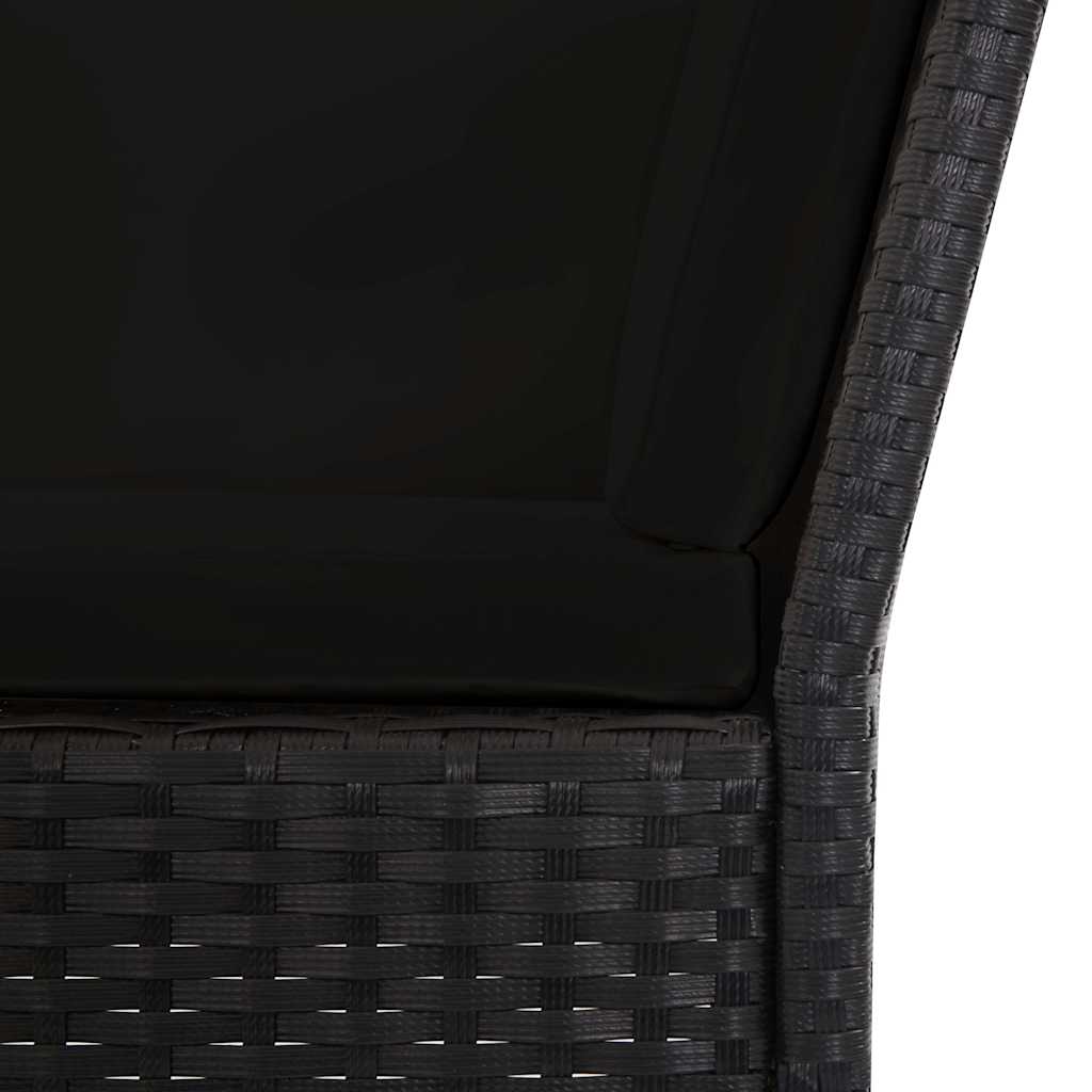 Set Divani da Giardino 6 pz con Cuscini in Polyrattan Nero