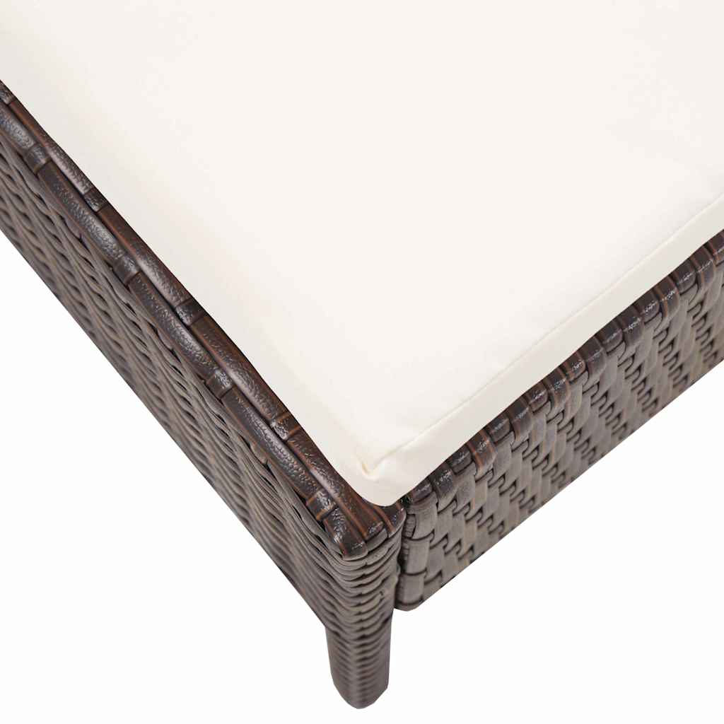 Set Divani da Giardino 8 pz con Cuscini in Polyrattan Marrone
