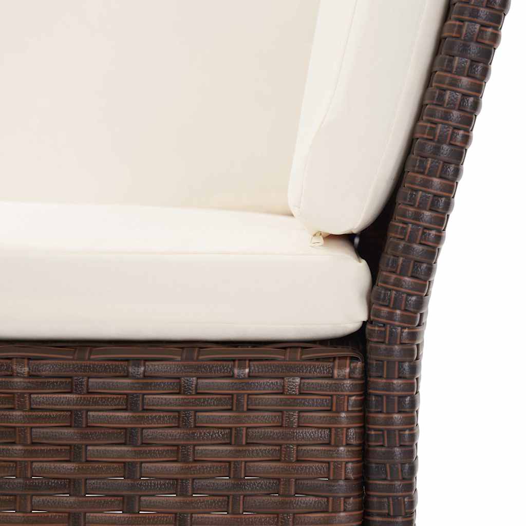 Set Divani da Giardino 8 pz con Cuscini in Polyrattan Marrone