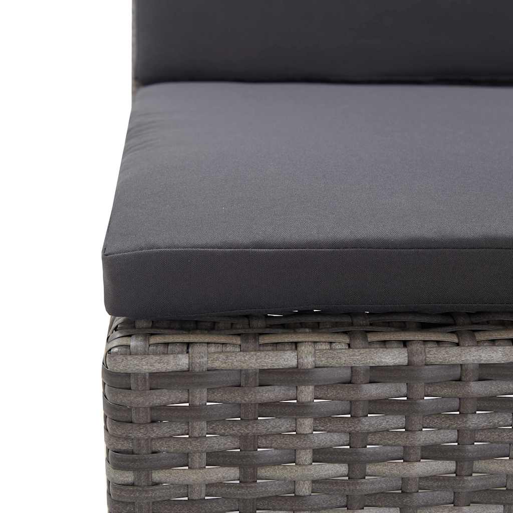 Set Divani da Giardino 8 pz con Cuscini in Polyrattan Grigio