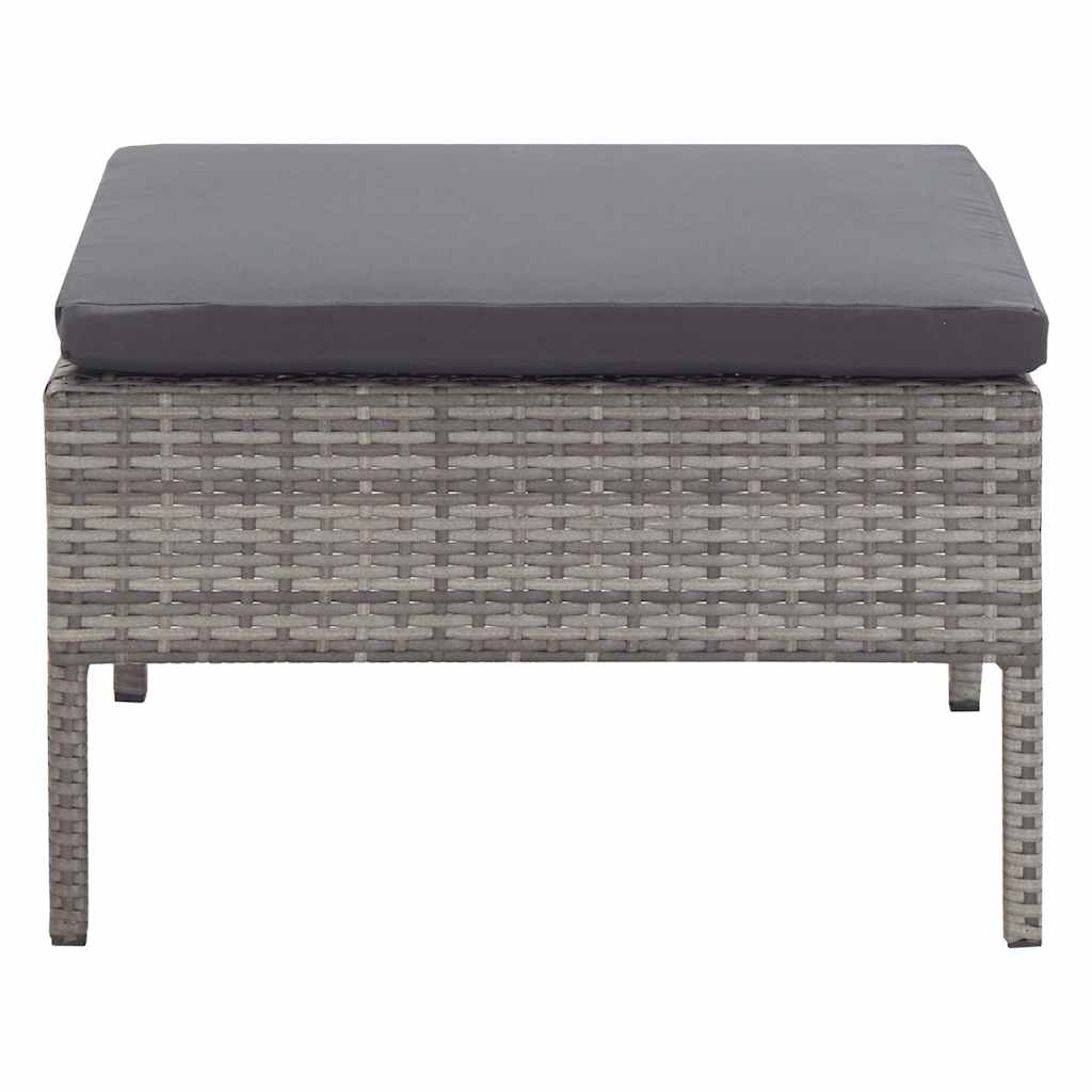 Set Divani da Giardino 8 pz con Cuscini in Polyrattan Grigio