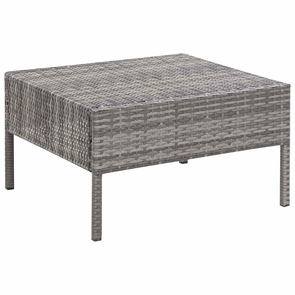 Set Divani da Giardino 8 pz con Cuscini in Polyrattan Grigio