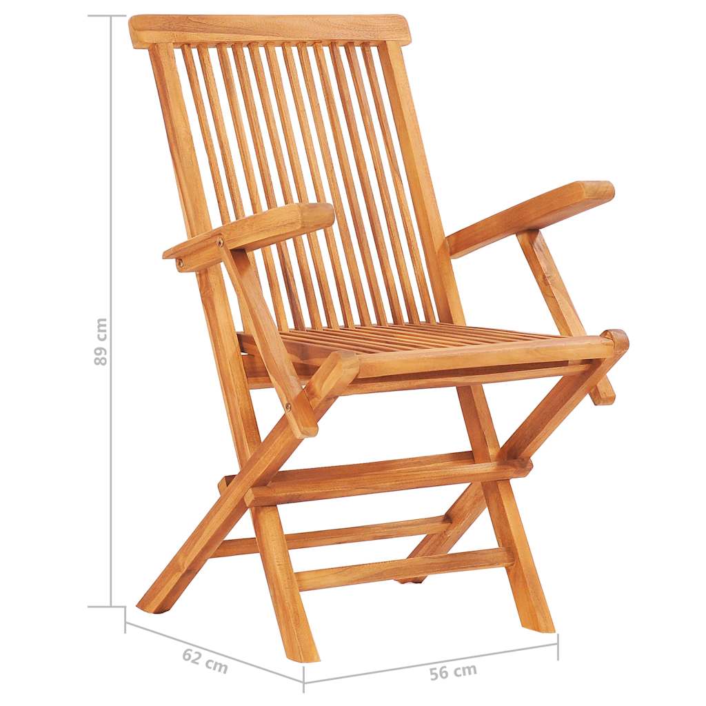 Set da Pranzo da Giardino 7 pz Pieghevole in Massello di Teak