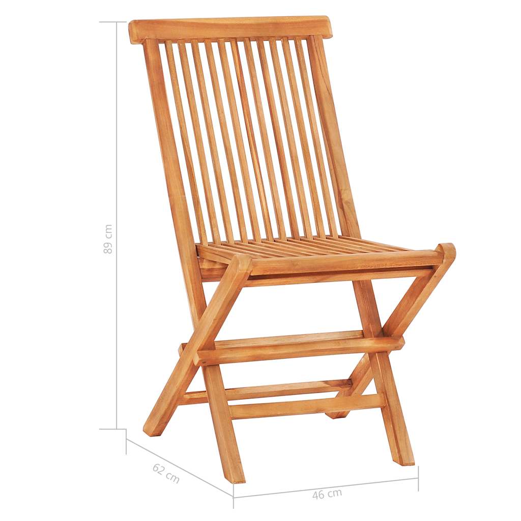 Set da Pranzo da Esterno Pieghevole 5 pz Legno Massello di Teak
