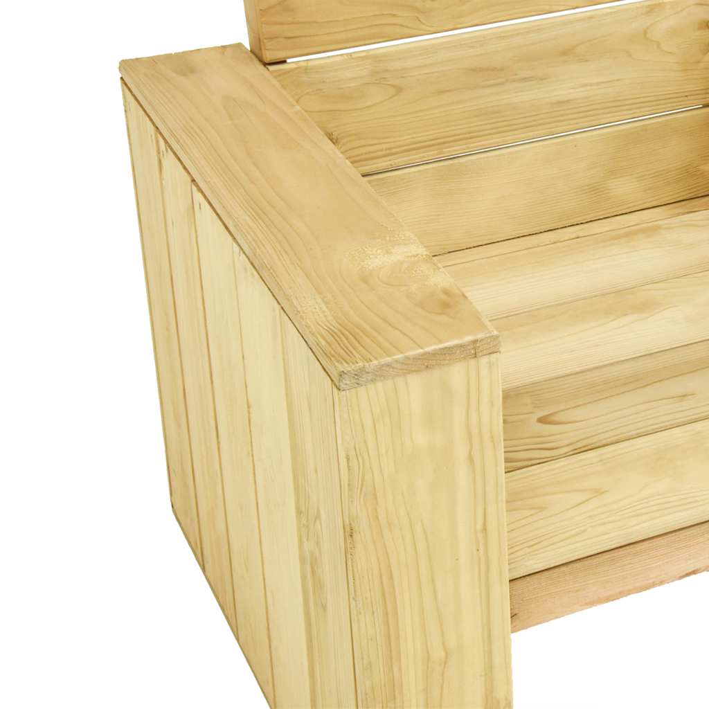 Panchina Angolare da Giardino 239cm in Legno di Pino Impregnato