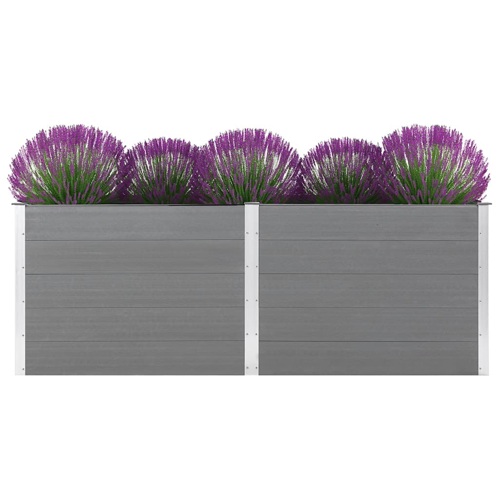 Letto Rialzato da Giardino 250x50x91 cm in WPC Grigio
