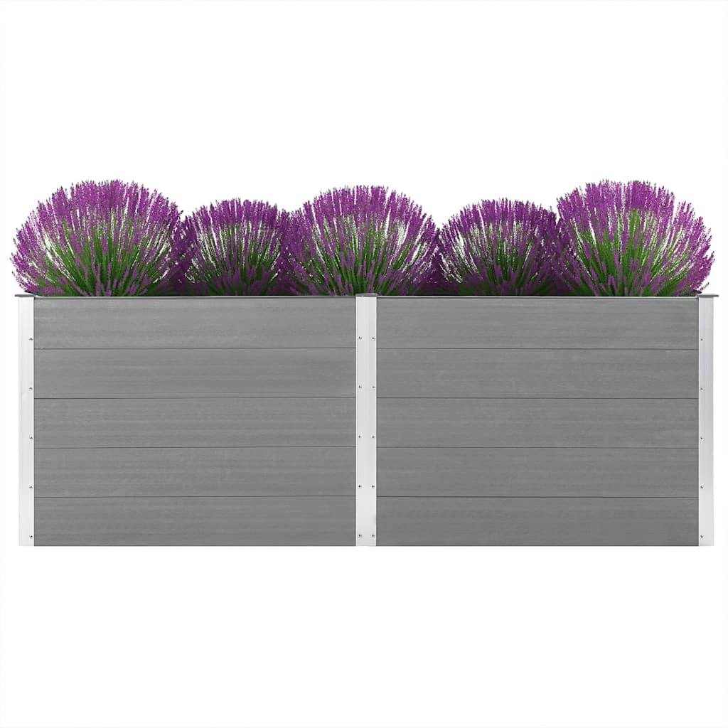 Letto Rialzato da Giardino 250x100x91 cm in WPC Grigio