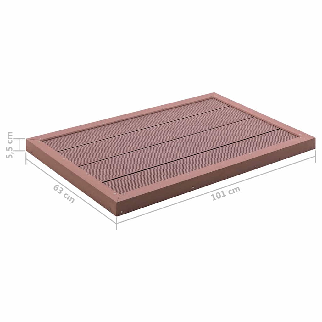 Pedana per Doccia Solare Marrone 101x63x5,5 cm in WPC
