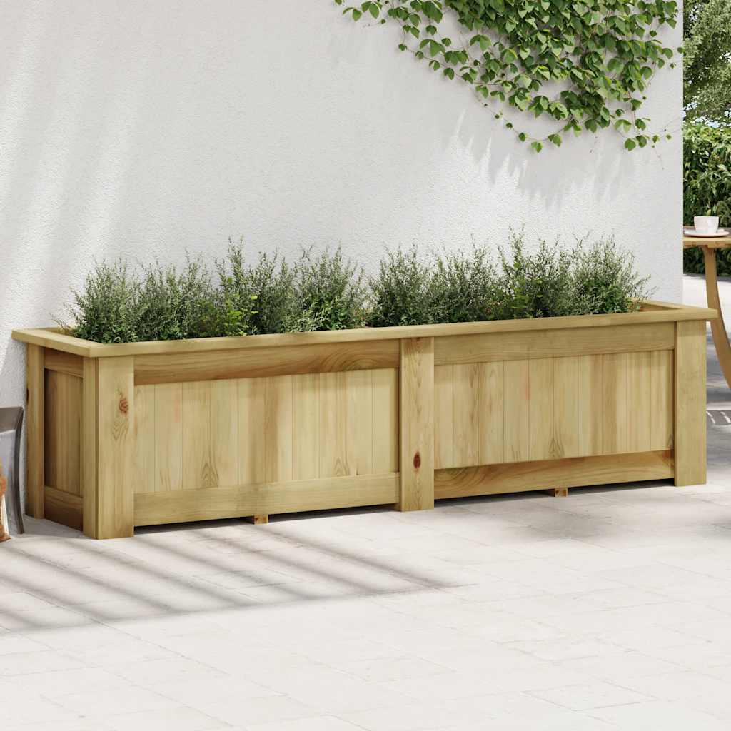 Fioriera Rialzata 196x50x50 cm in Legno di Pino Impregnato