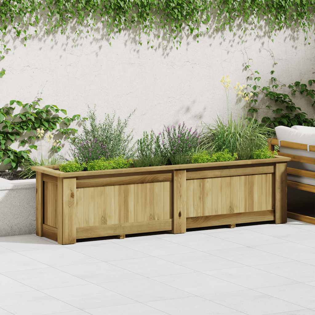 Fioriera Rialzata 196x50x50 cm in Legno di Pino Impregnato