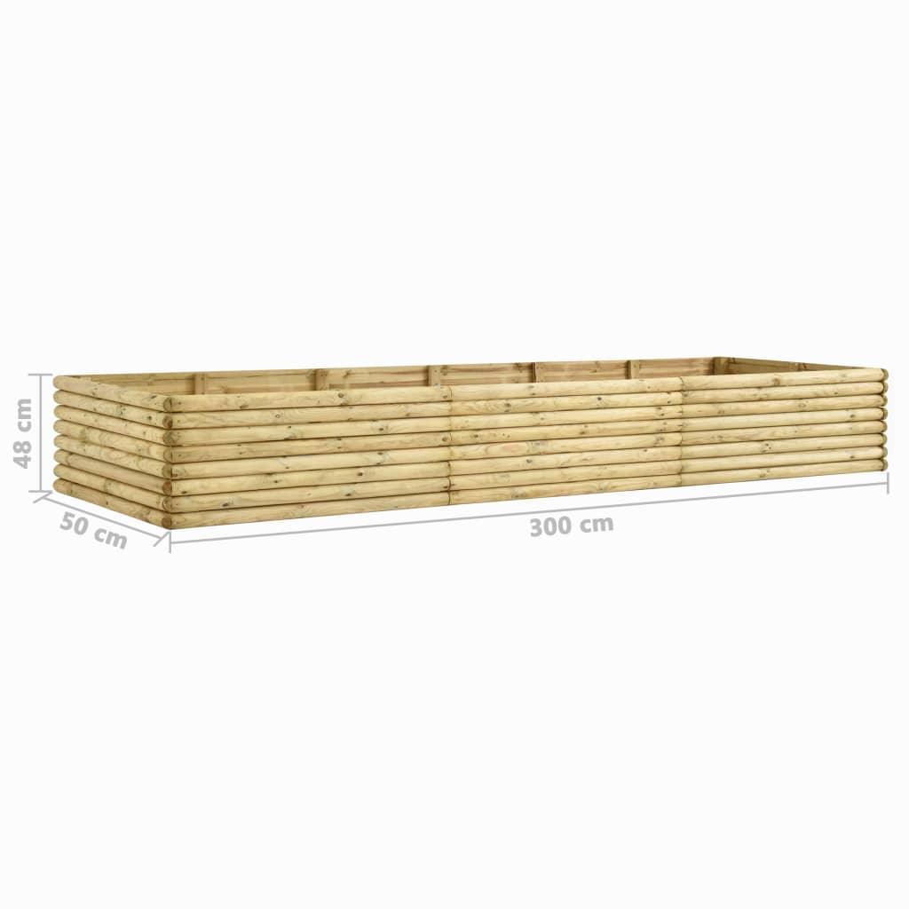 Letto Rialzato 300x150x48 cm Legno di Pino Impregnato 19 mm