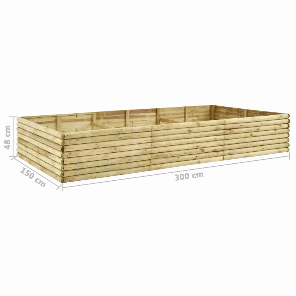 Letto Rialzato 300x150x48 cm Legno di Pino Impregnato 19 mm