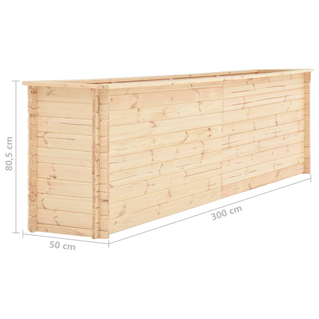 Letto Rialzato da Giardino 300x50x80,5 cm Legno di Pino 19 mm
