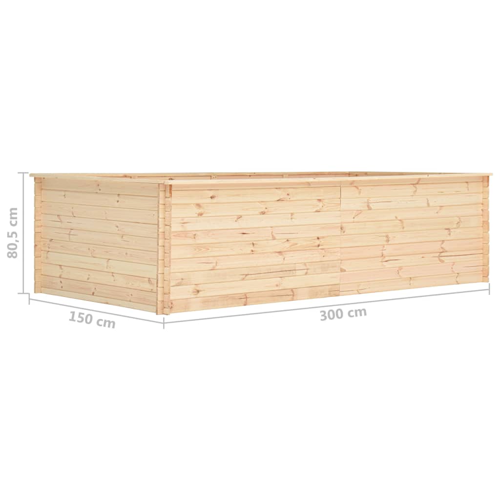 Letto Rialzato da Giardino 300x150x80,5 cm in Legno di Pino 19 mm