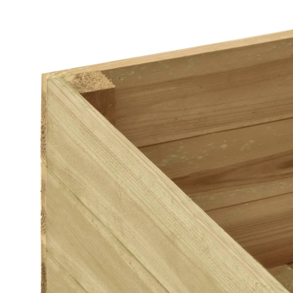 Letto Rialzato 100x100x54 cm in Legno di Pino Impregnato