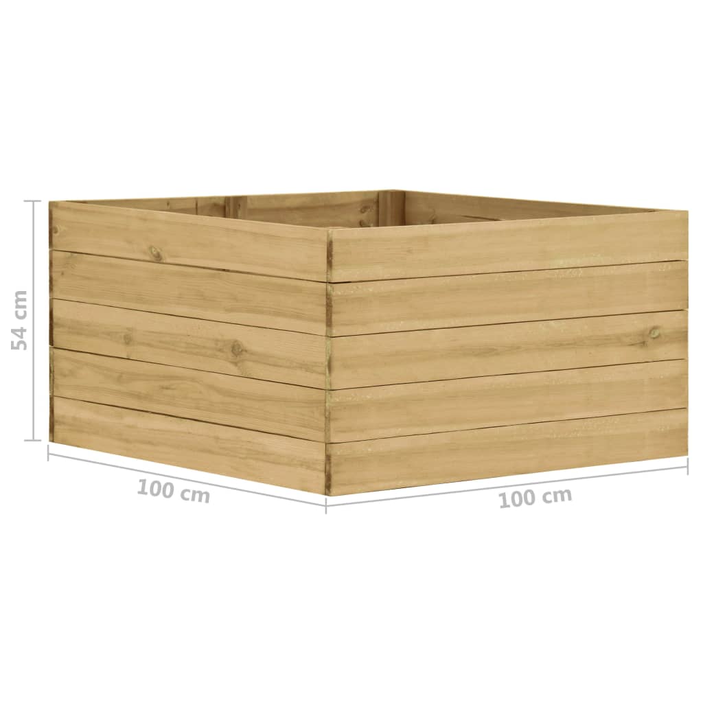 Letto Rialzato 100x100x54 cm in Legno di Pino Impregnato