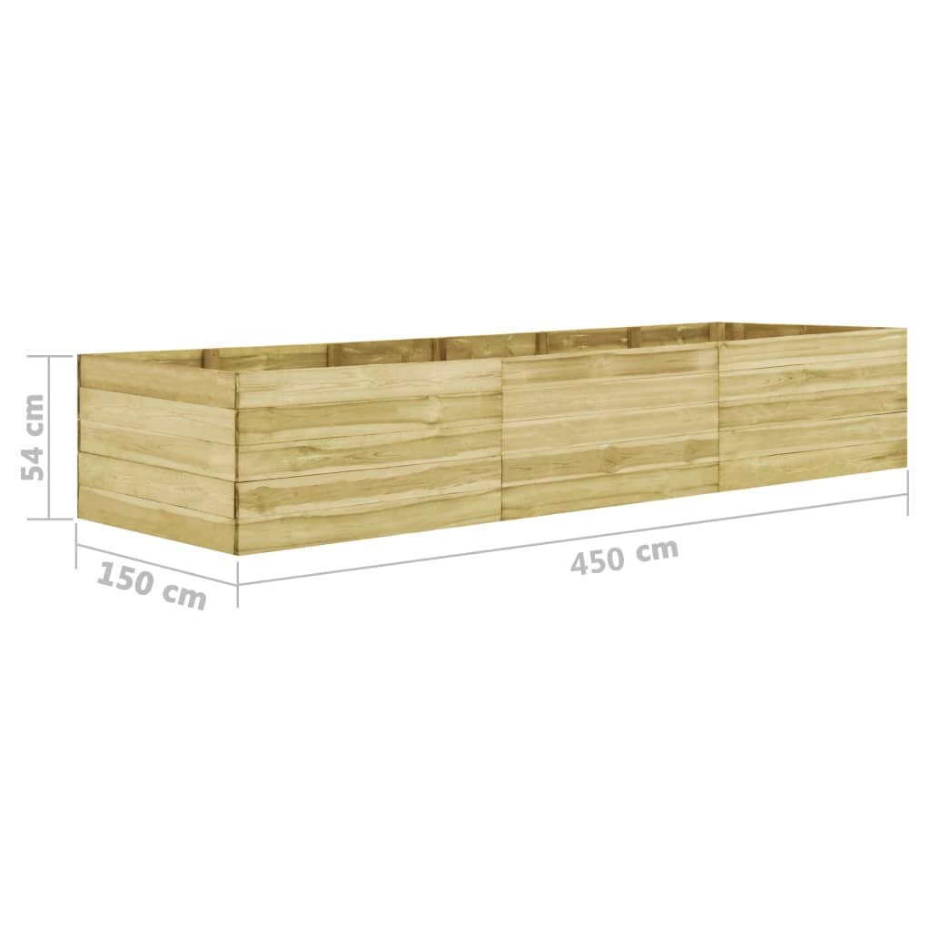 Letto Rialzato 450x150x54 cm in Legno di Pino Impregnato