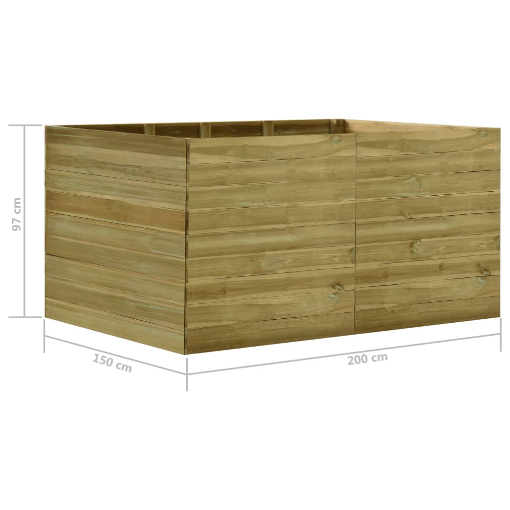 Letto Rialzato 200x150x54 cm in Legno di Pino Impregnato