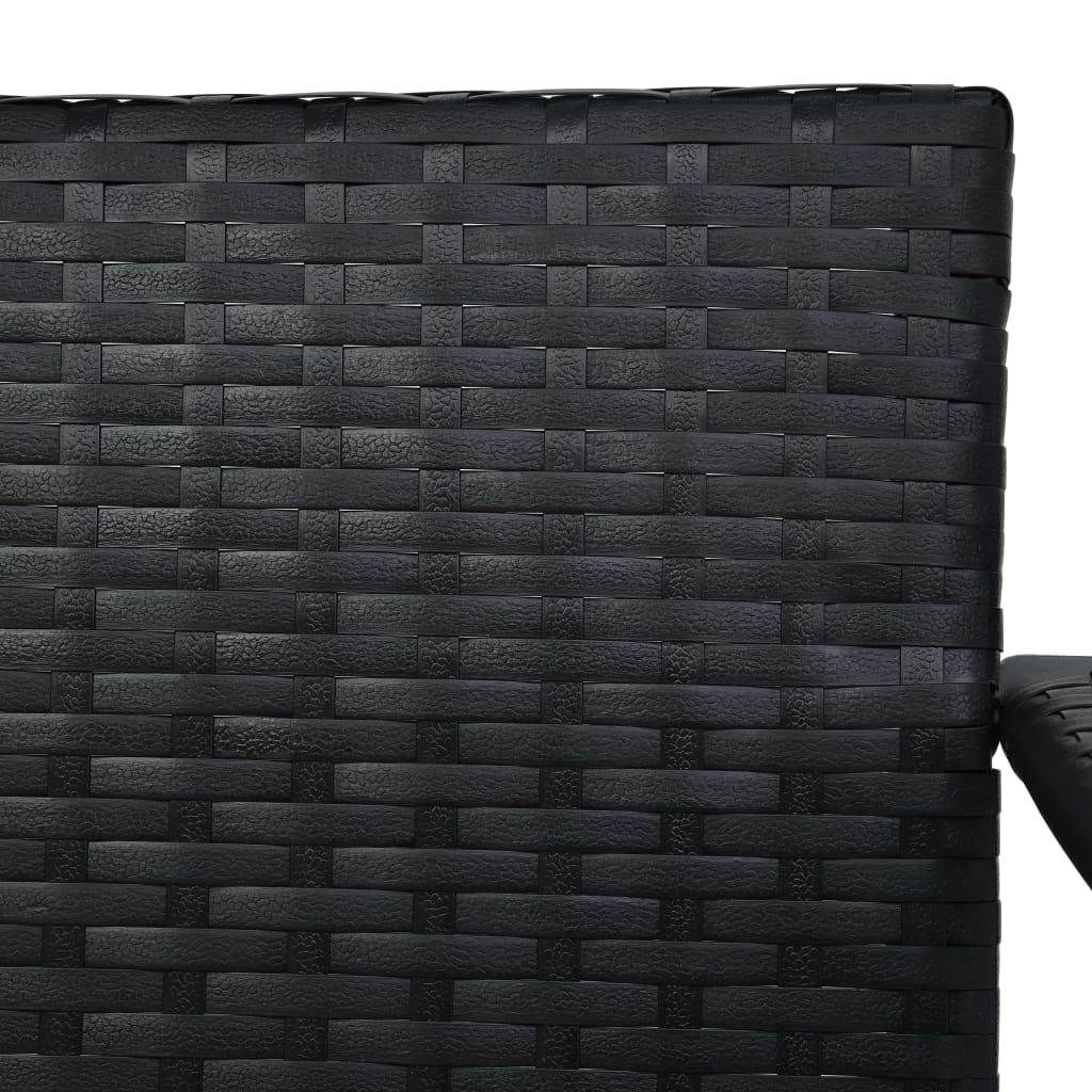 Dondolo da Giardino 3 Posti con Baldacchino in Polyrattan Nero