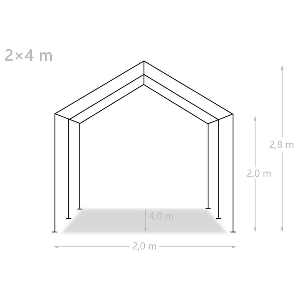 Tendone per Feste in PE 2x4 m Bianco