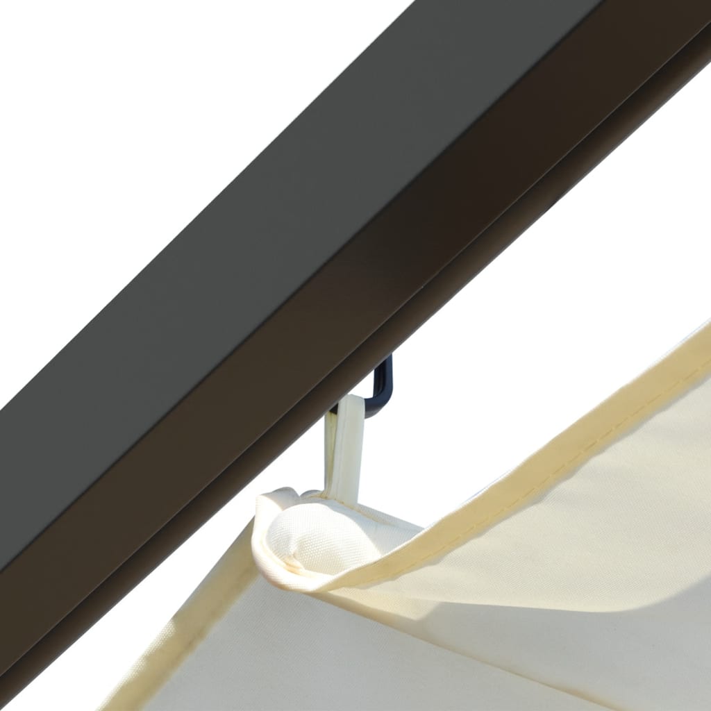 Pergola da Giardino Tetto Retrattile Bianco Crema 3x3 m Acciaio