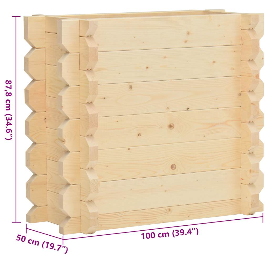 Fioriera da Giardino Rialzata 42 mm 100x50x87,8 cm Legno Abete